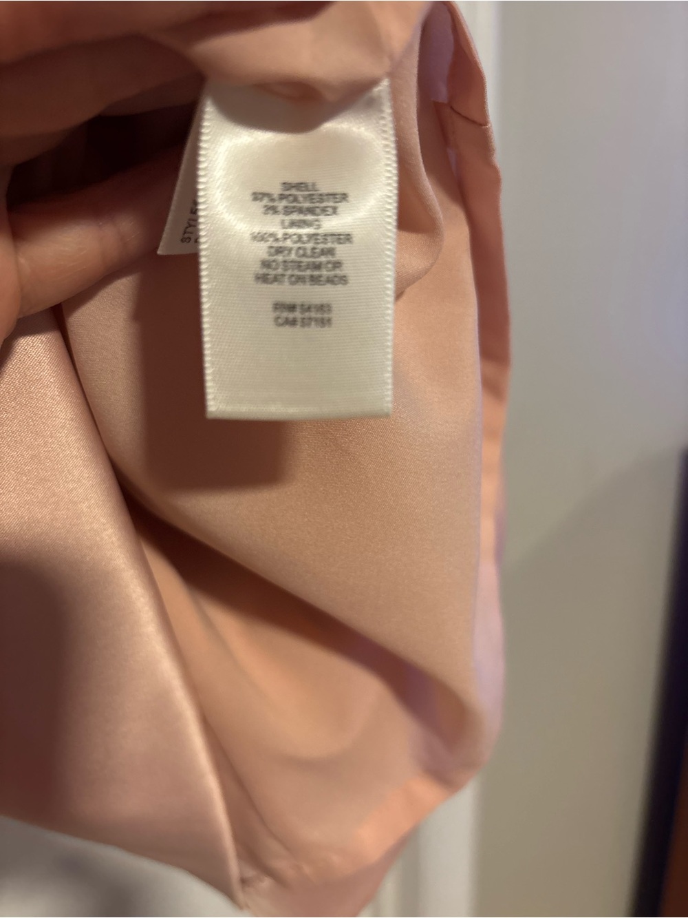 🌸Eliza J One-Shoulder Blush Satin Cocktail Dress with Beaded Waist - Picture 7 of 7